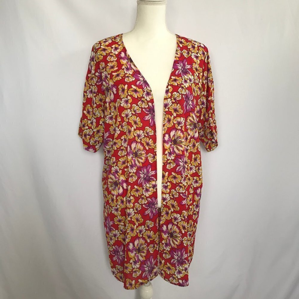 Jupee Red/Purple/Yellow Floral Covering. NWT